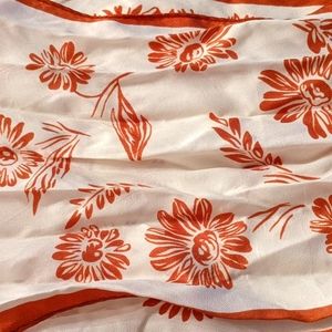 Orange floral scarf
